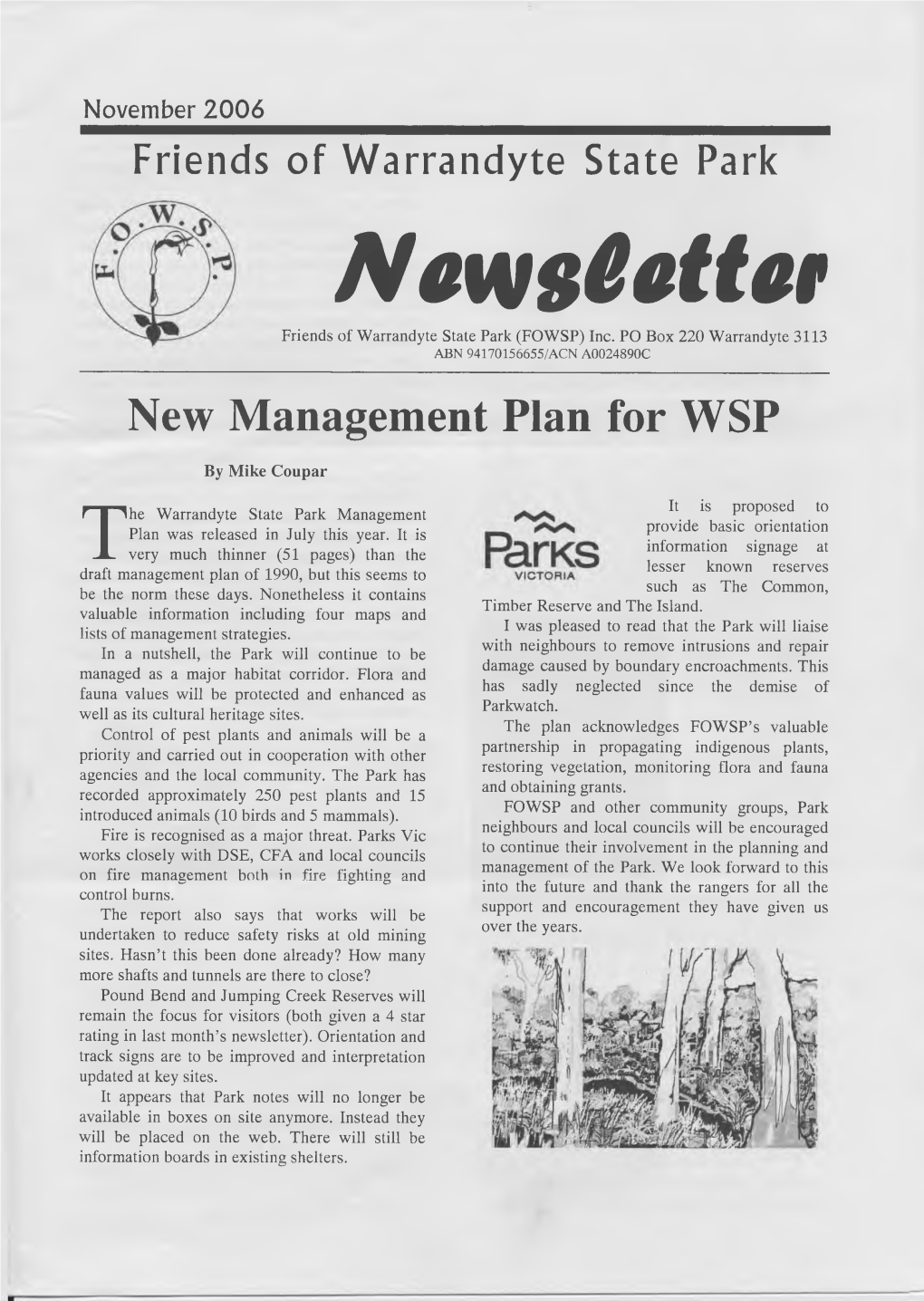 New Management Plan for WSP