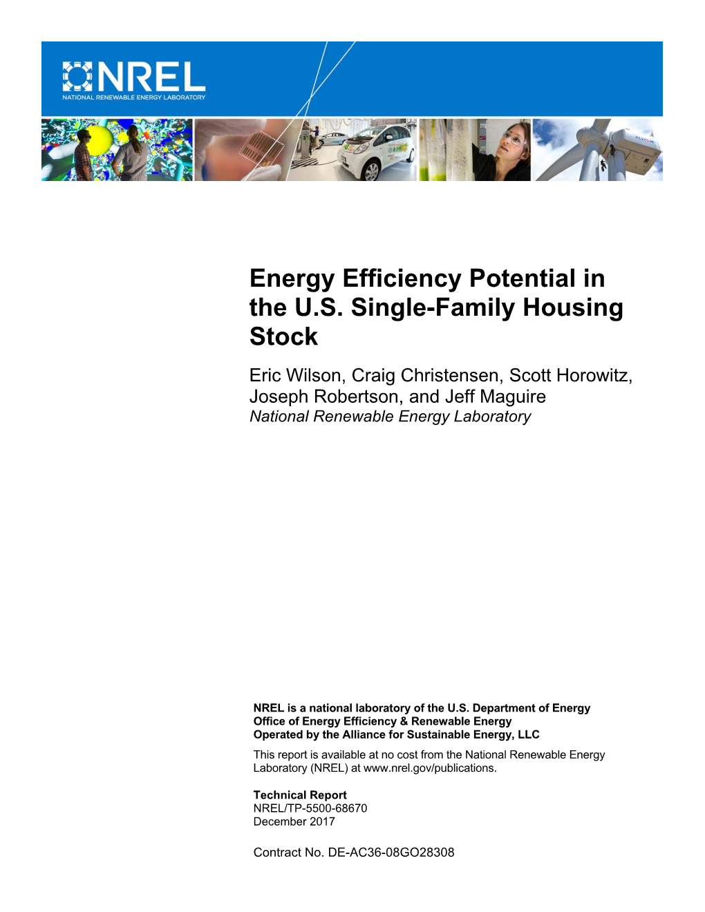 Energy Efficiency Potential in the U.S. Single-Family Housing Stock
