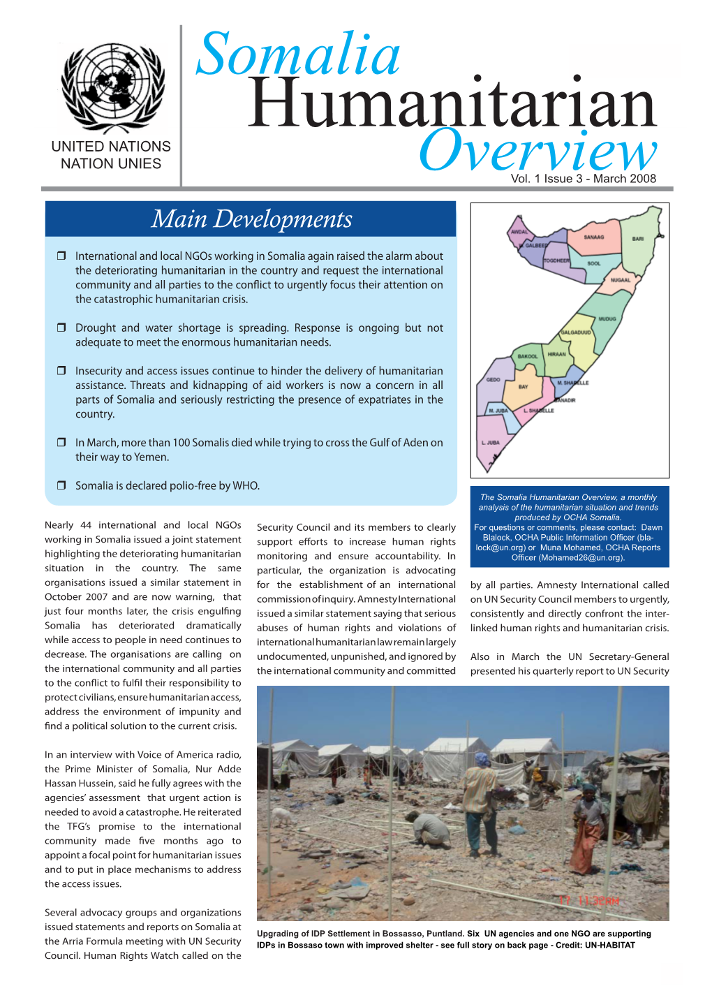 Somalia Humanitarian Overview March 2008.Indd