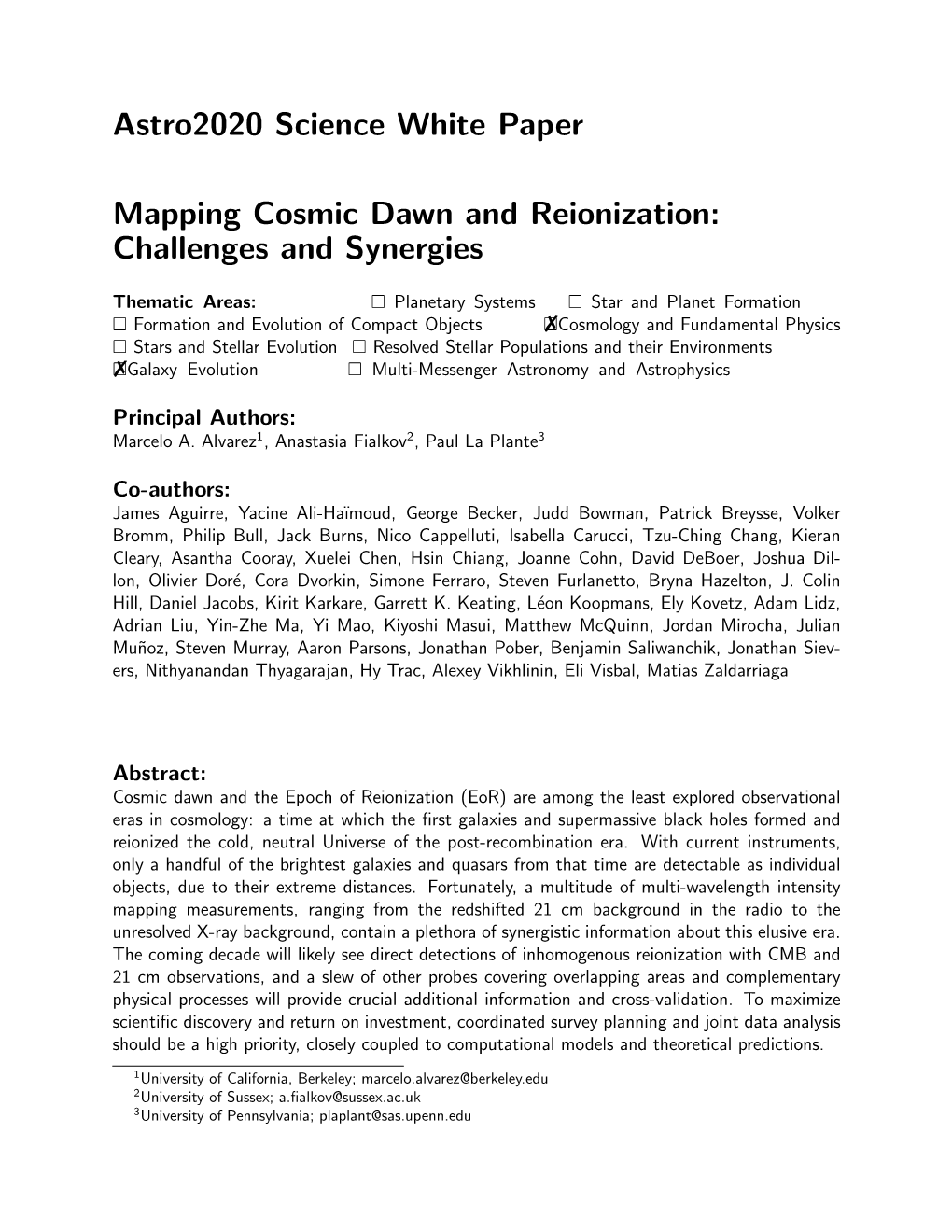 Astro2020 Science White Paper Mapping Cosmic