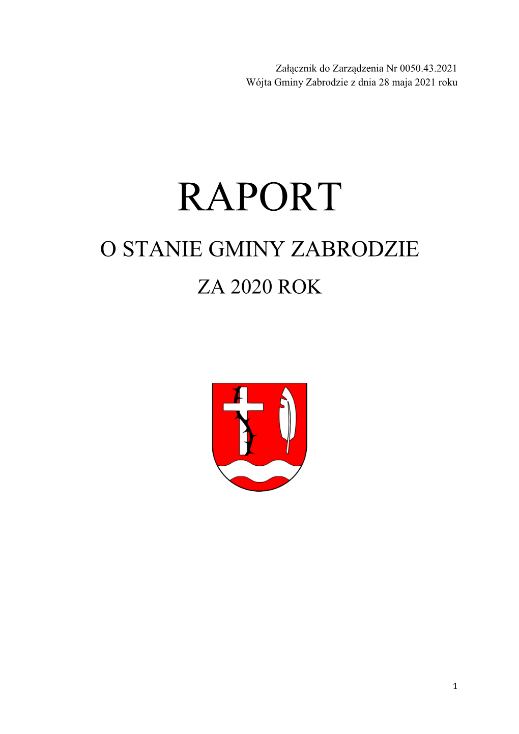 Raport O Stanie Gminy Za 2020 Rok Raport​ Za