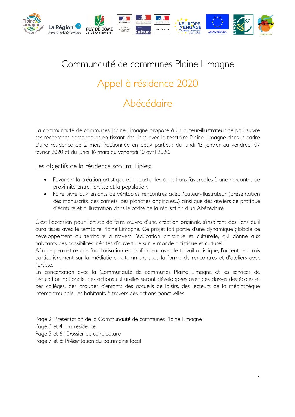 Appel À Résidence 2020 Abécédaire