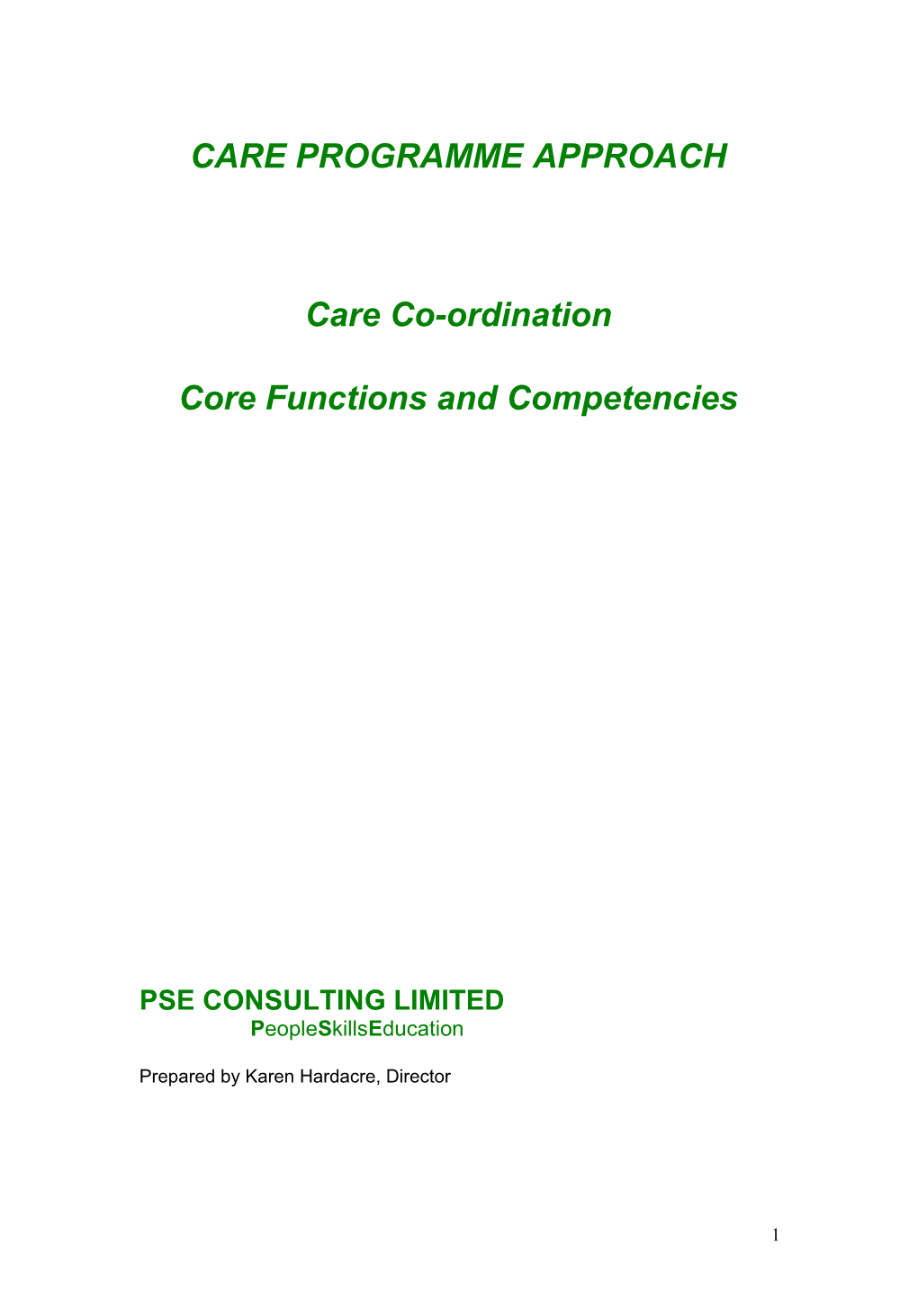 CPA Scoping Project: Mapping of Existing Competencies, Skills, Values