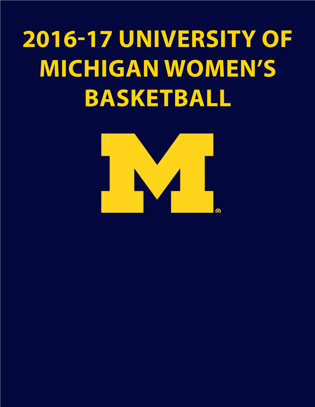 2016-17 University of Michigan Women's Basketball