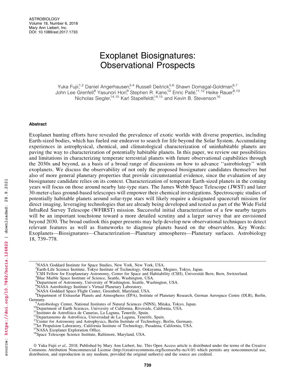 Exoplanet Biosignatures: Observational Prospects