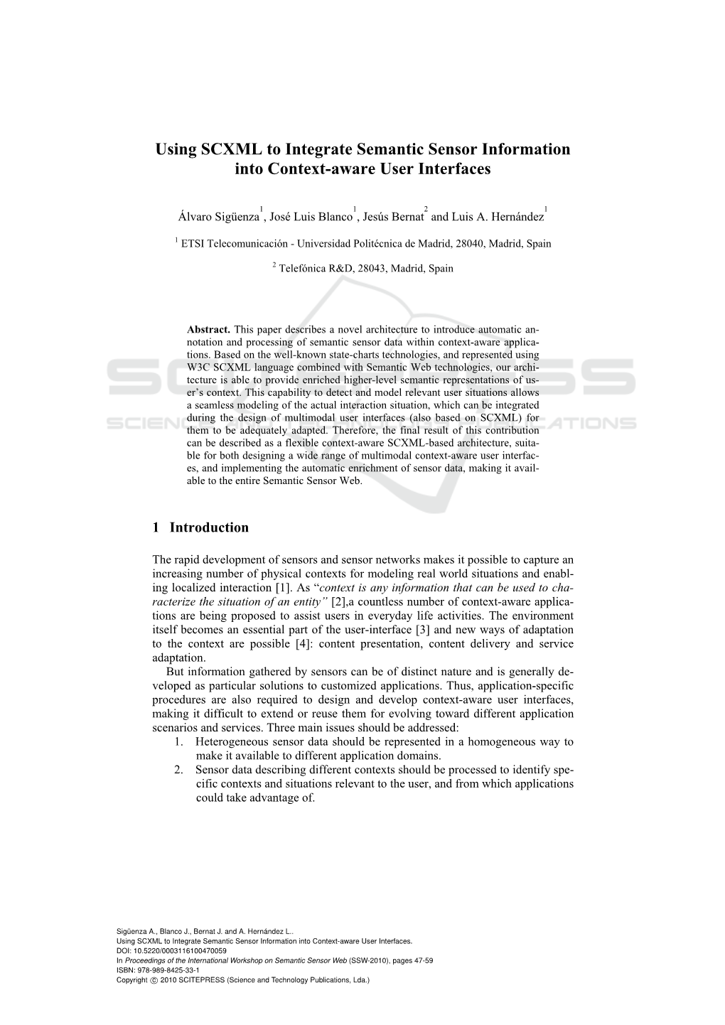 Using SCXML to Integrate Semantic Sensor Information Into Context-Aware User Interfaces