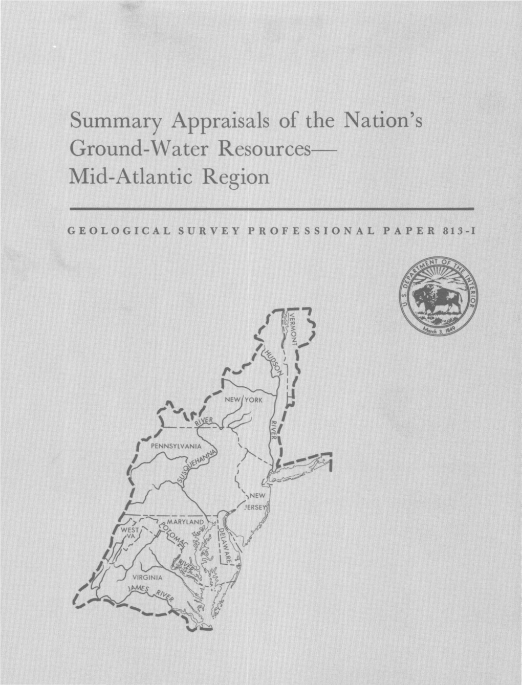 Summary Appraisals of the Nation's Ground-Water Resources- Mid-Atlantic Region