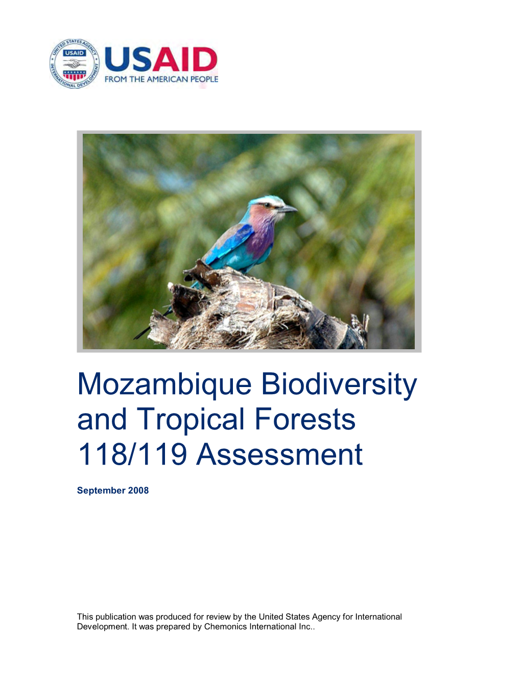 Mozambique Biodiversity and Tropical Forests 118/119 Assessment