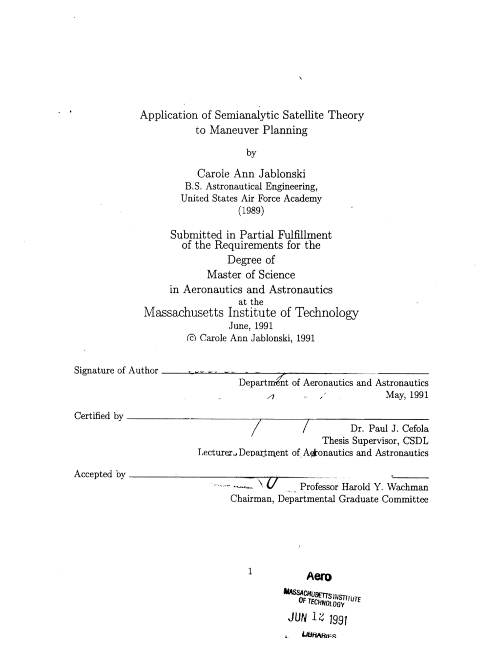 Massachusetts Institute of Technology Aero