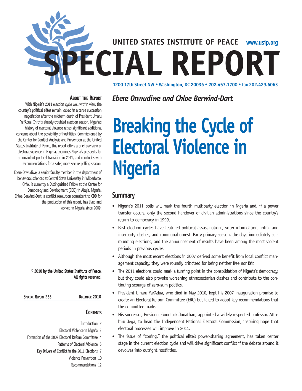 Breaking the Cycle of Electoral Violence in Nigeria
