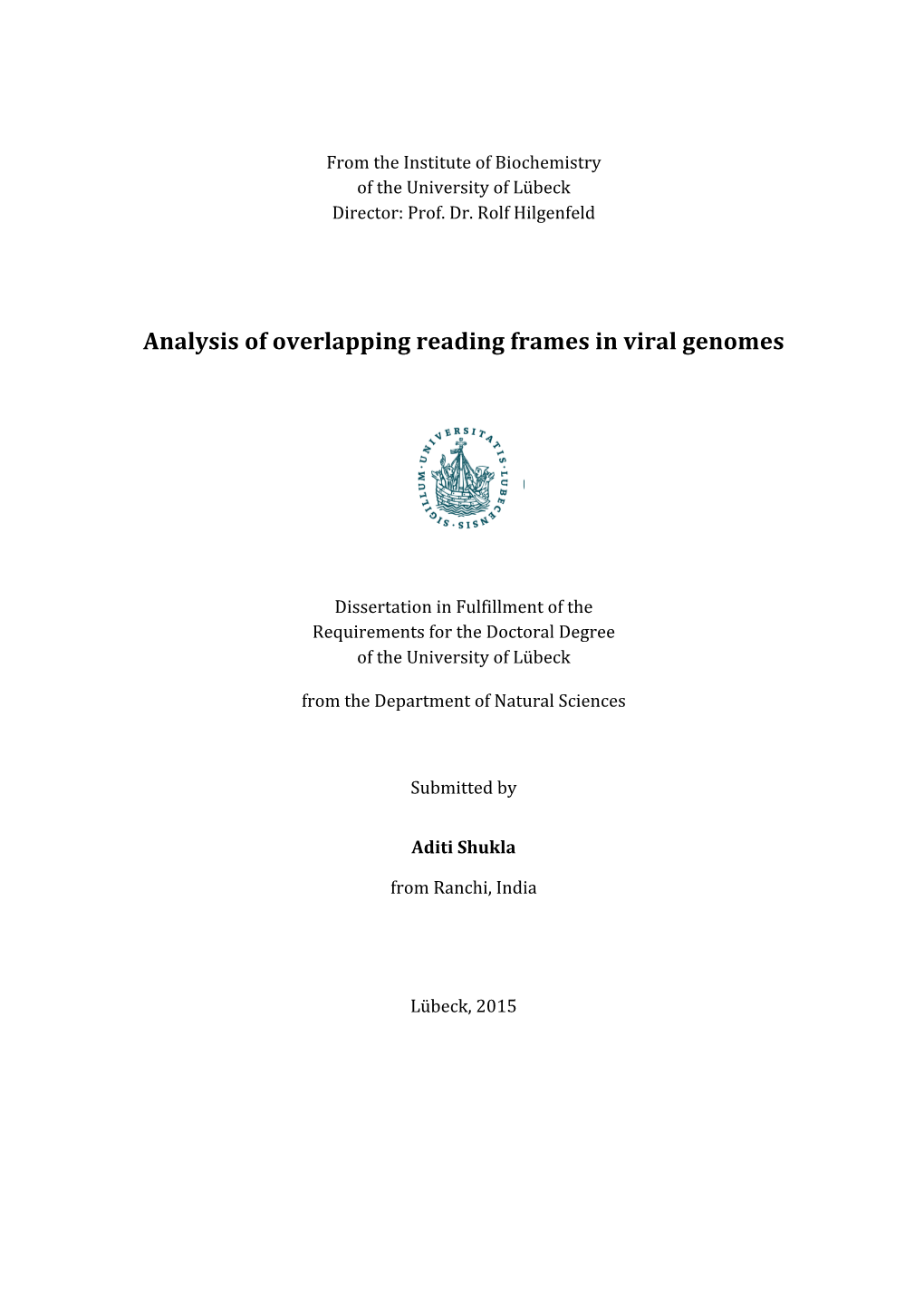 Analysis of Overlapping Reading Frames in Viral Genomes