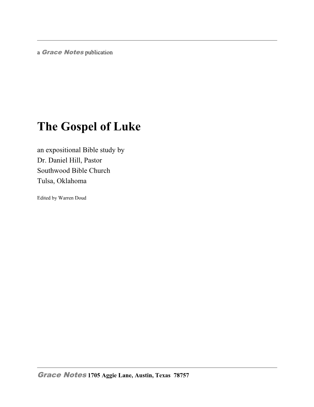 The Gospel of LUKE