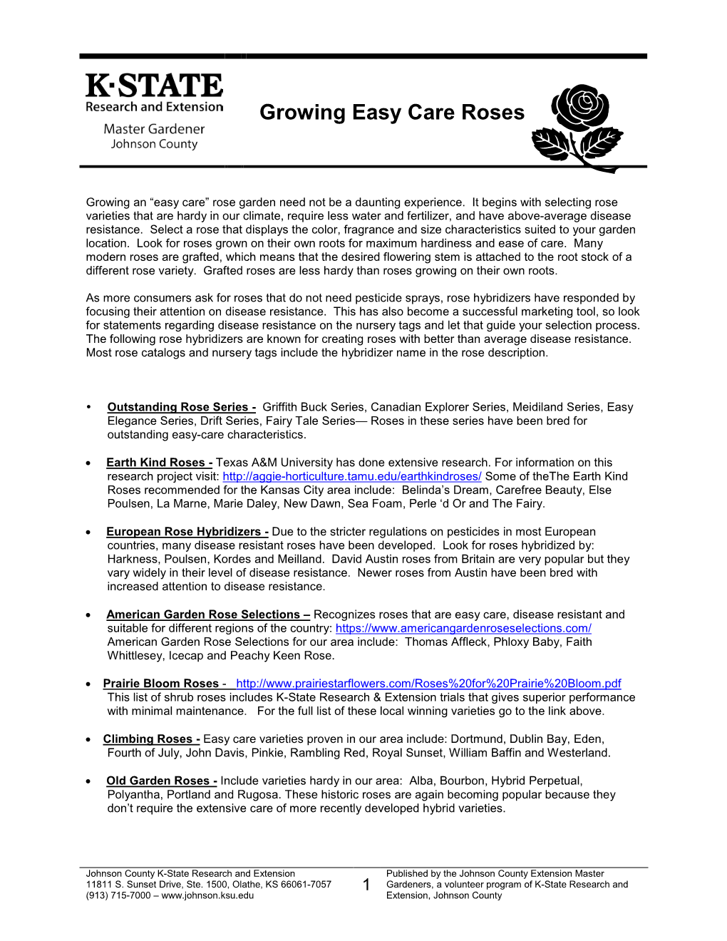 Growing Easy Care Roses