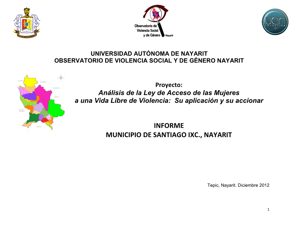 Informe Municipio De Santiago Ixc., Nayarit