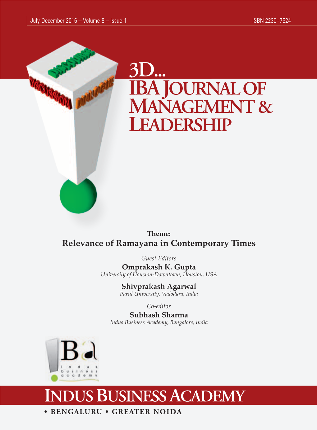 IBA Journal of Management & Leadership