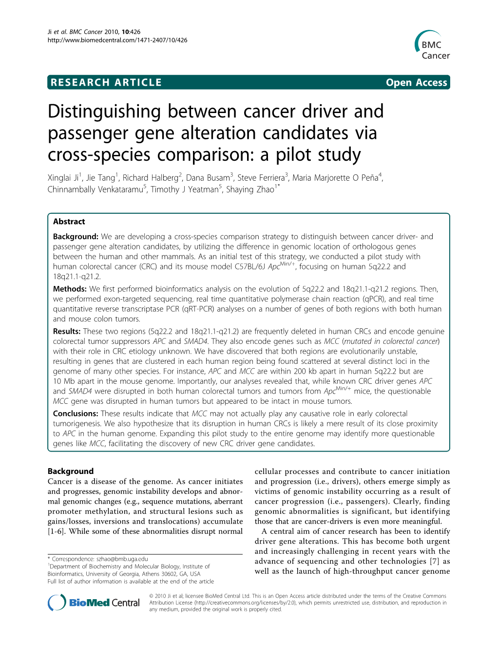 Distinguishing Between Cancer Driver and Passenger Gene