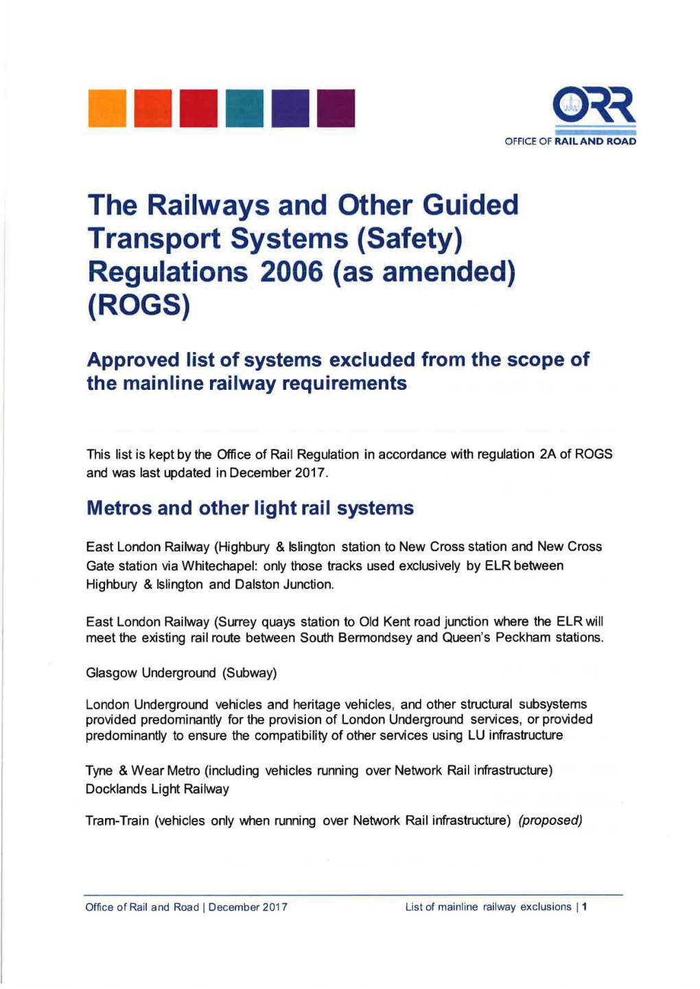 ROGS Exclusion Approved List