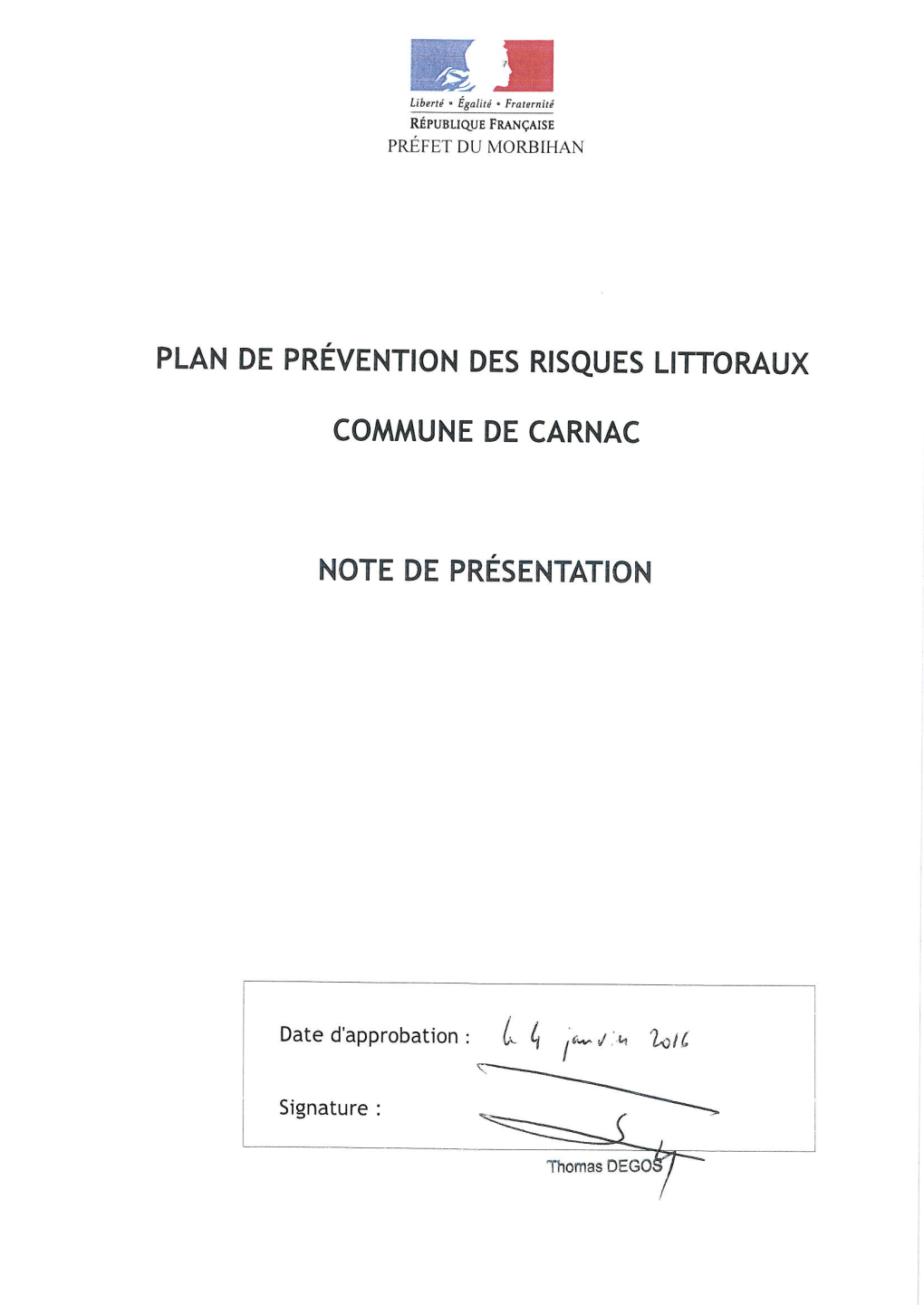 Note De Présentation PPRL De Carnac