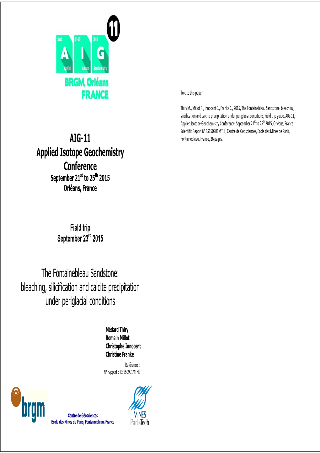 AIG-11 Applied Isotope Geochemistry