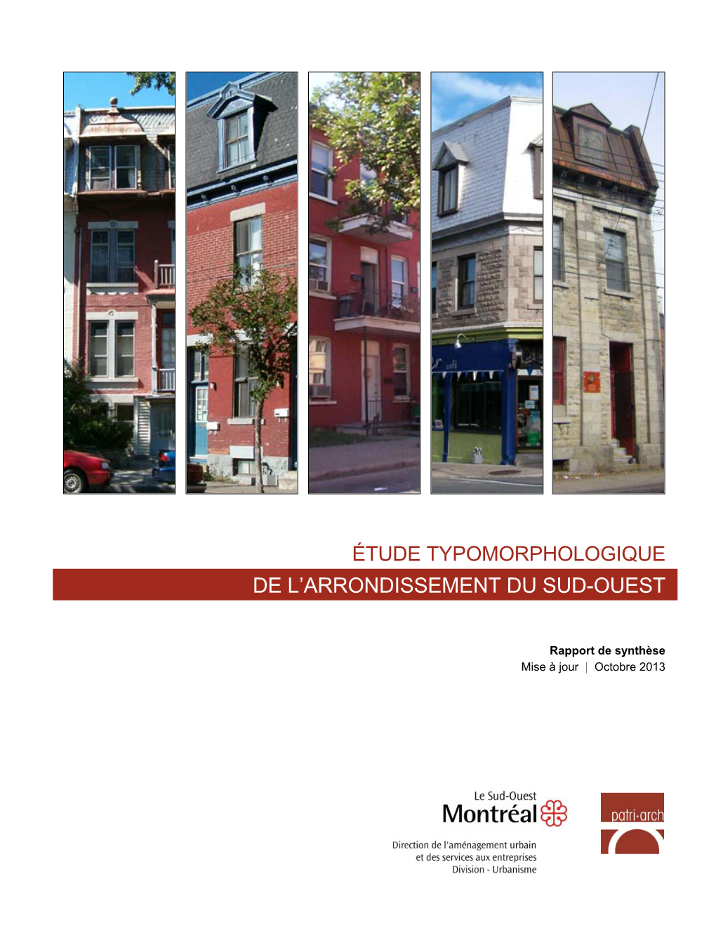 Étude Typomorphologique De L'arrondissement Du Sud-Ouest