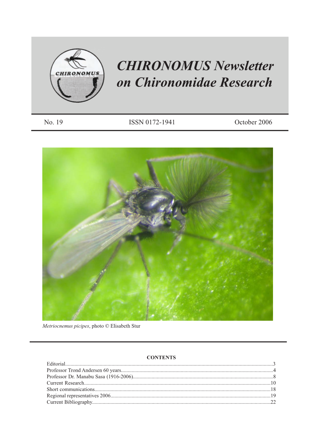 CHIRONOMUS Newsletter on Chironomidae Research