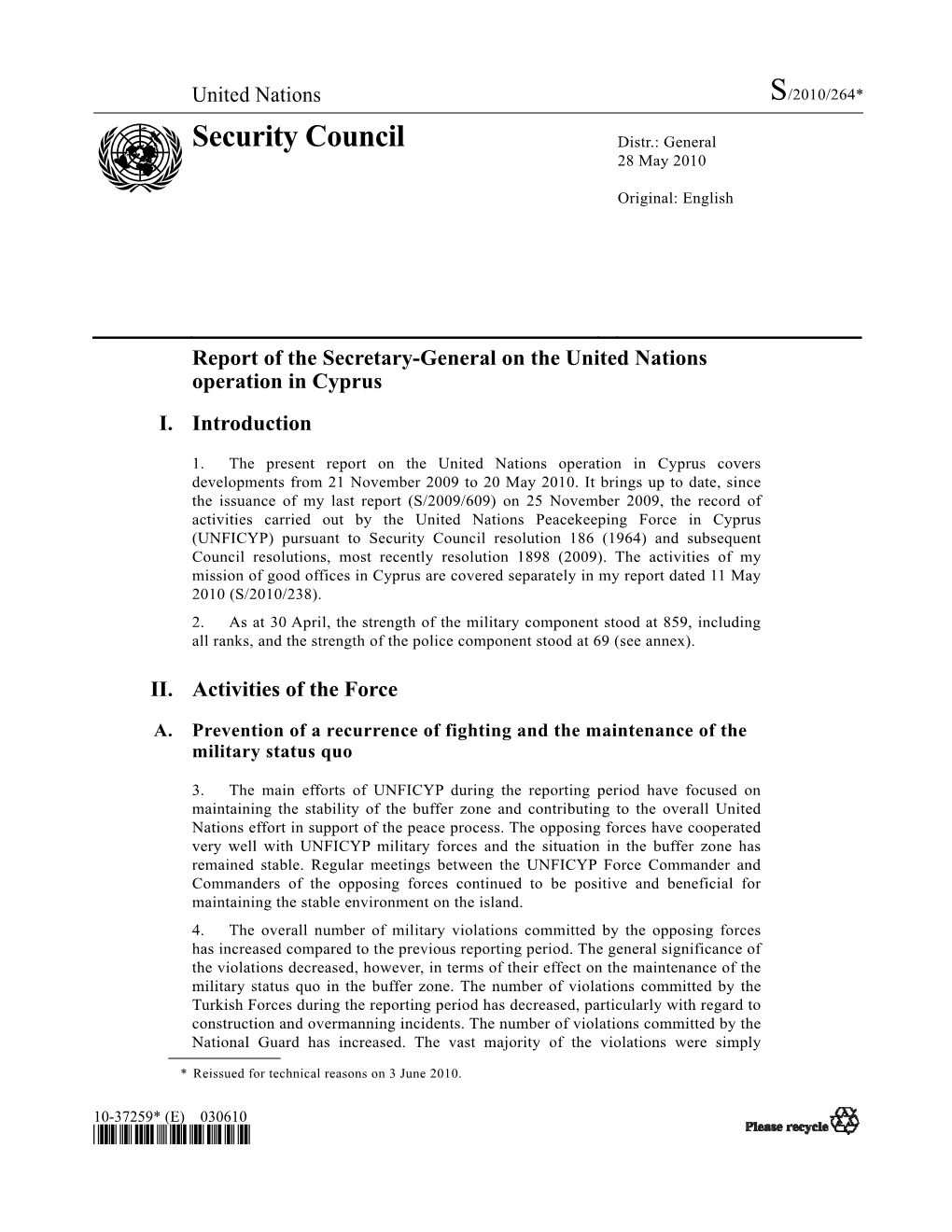 Security Council Distr.: General 28 May 2010