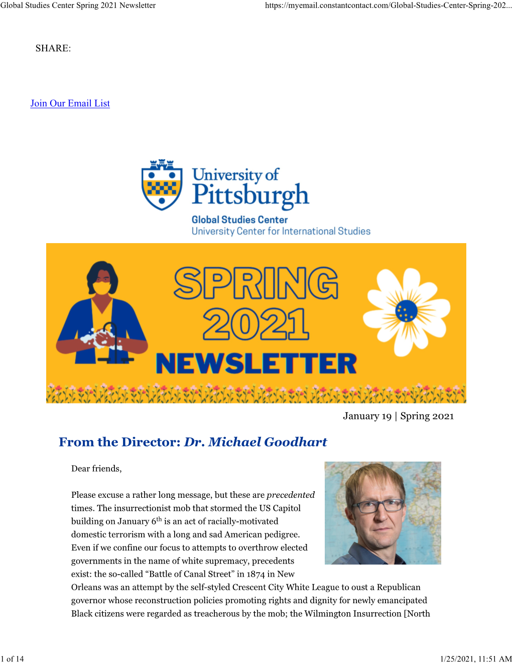 Global Studies Center Spring 2021 Newsletter