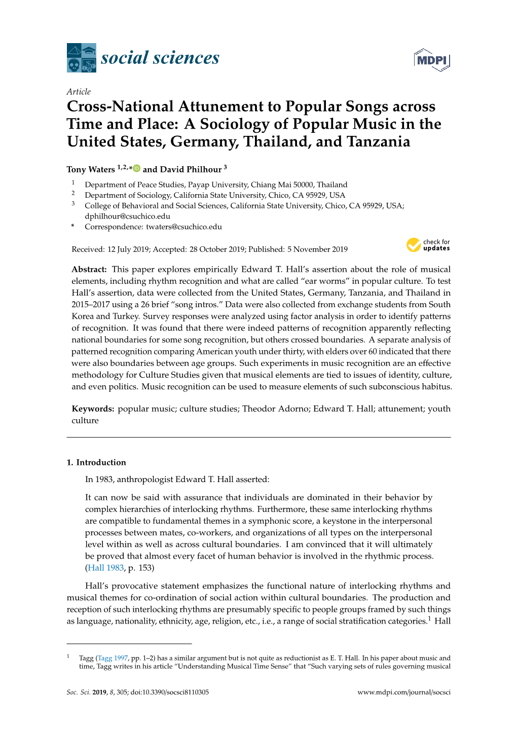 Cross-National Attunement to Popular Songs Across Time and Place: a Sociology of Popular Music in the United States, Germany, Thailand, and Tanzania