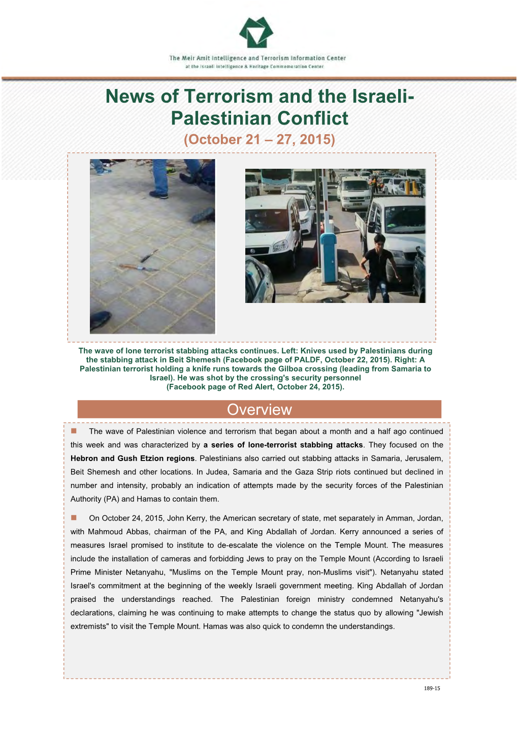 News of Terrorism and the Israeli-Palestinian Conflict (October