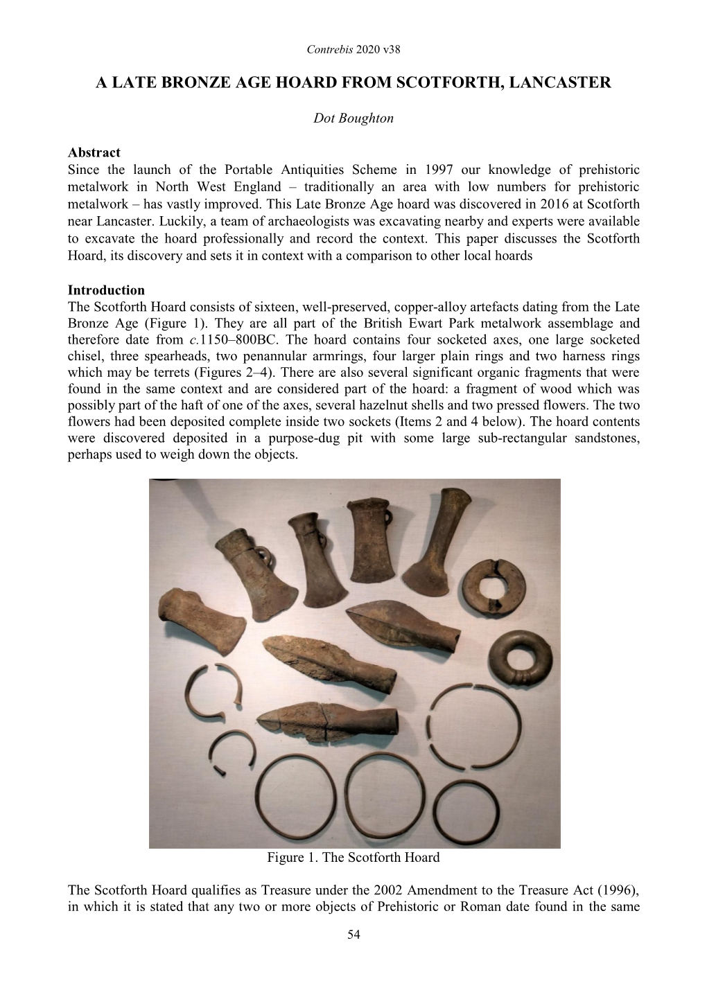 A Late Bronze Age Hoard from Scotforth, Lancaster