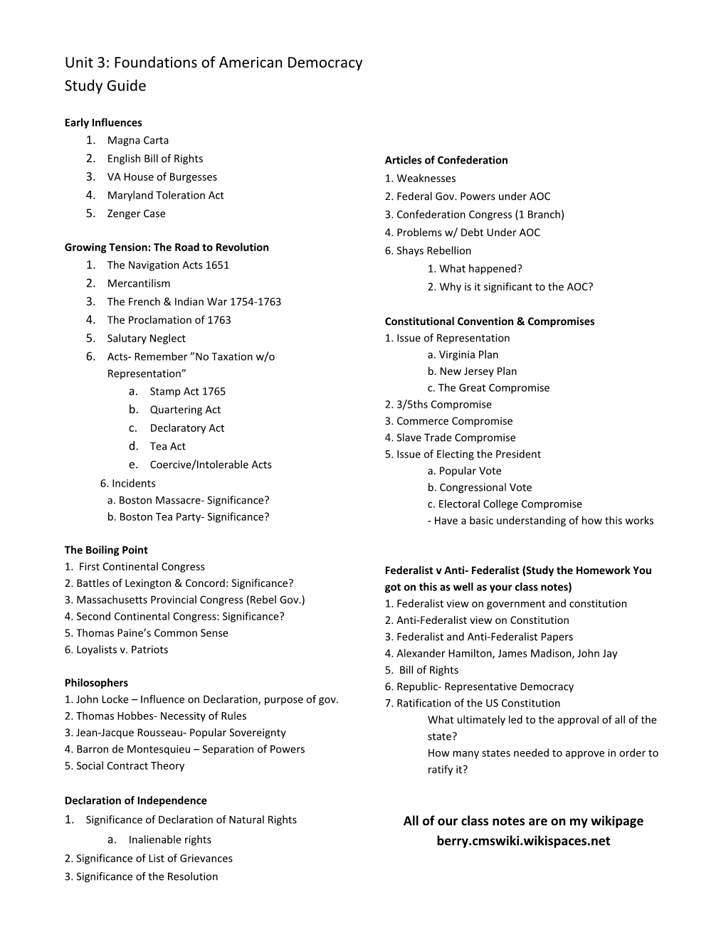 Unit 3: Foundations of American Democracy