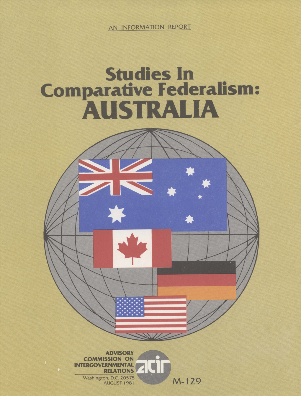 Studies in Comparative Federalism: AUSTRALIA