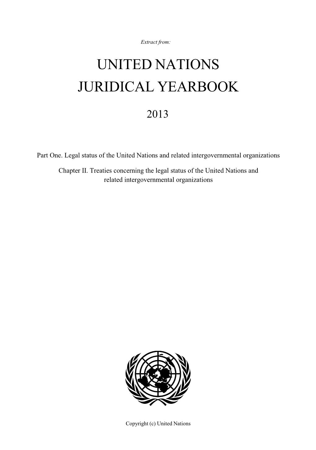 United Nations Juridical Yearbook, 2013