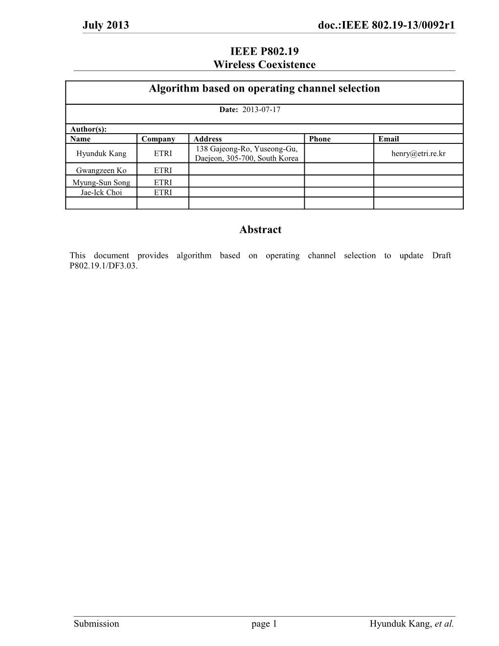 8.4.2.2 Algorithm Based on Operating Channel Selection