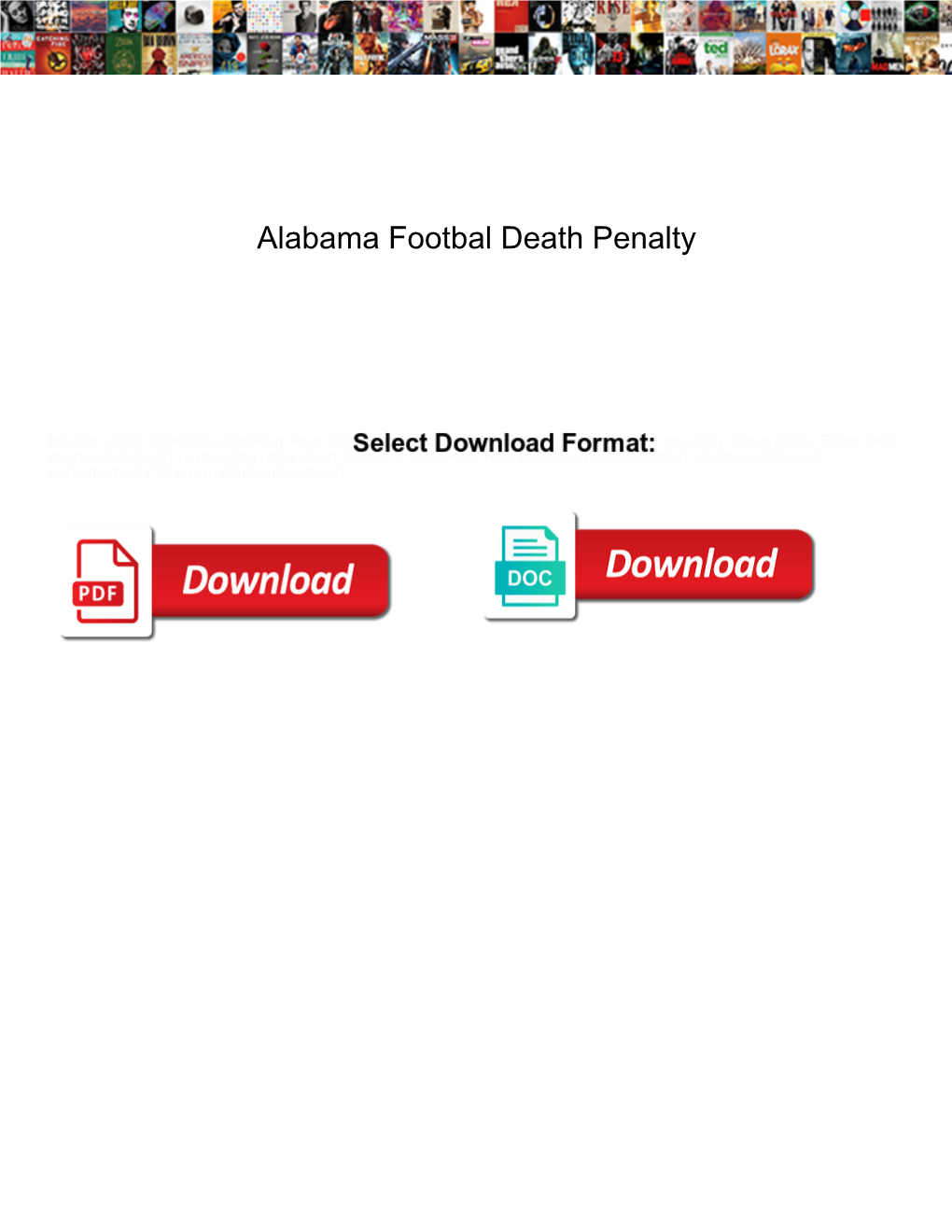 Alabama Footbal Death Penalty