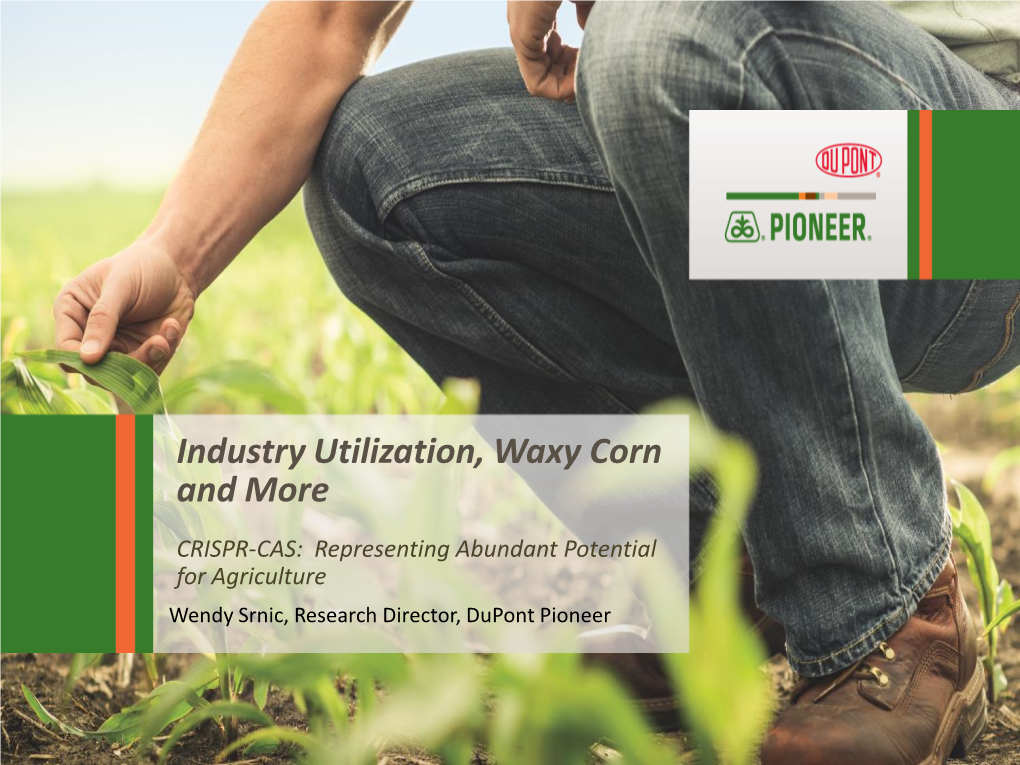 Industry Utilization, Waxy Corn and More