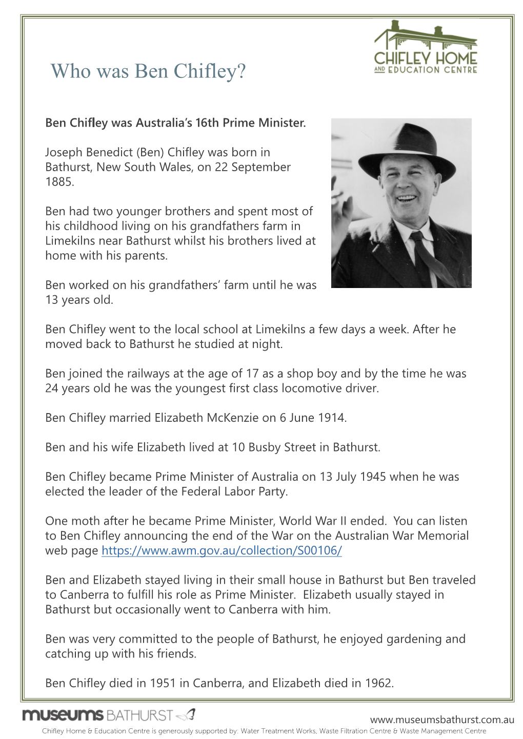 Who Was Ben Chifley?