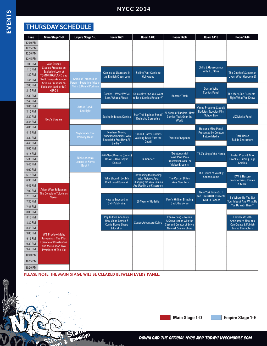 Thursday Schedule