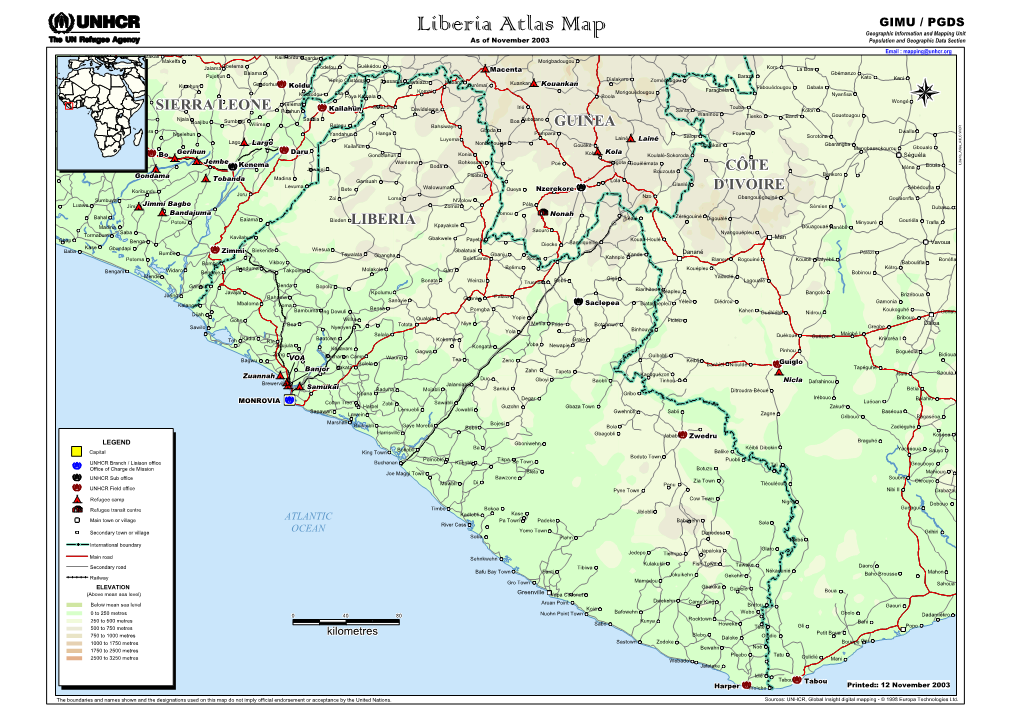 Liberia Atlas Map -November 2003