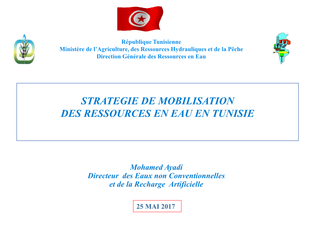 Strategie De Mobilisation Des Ressources En Eau En Tunisie