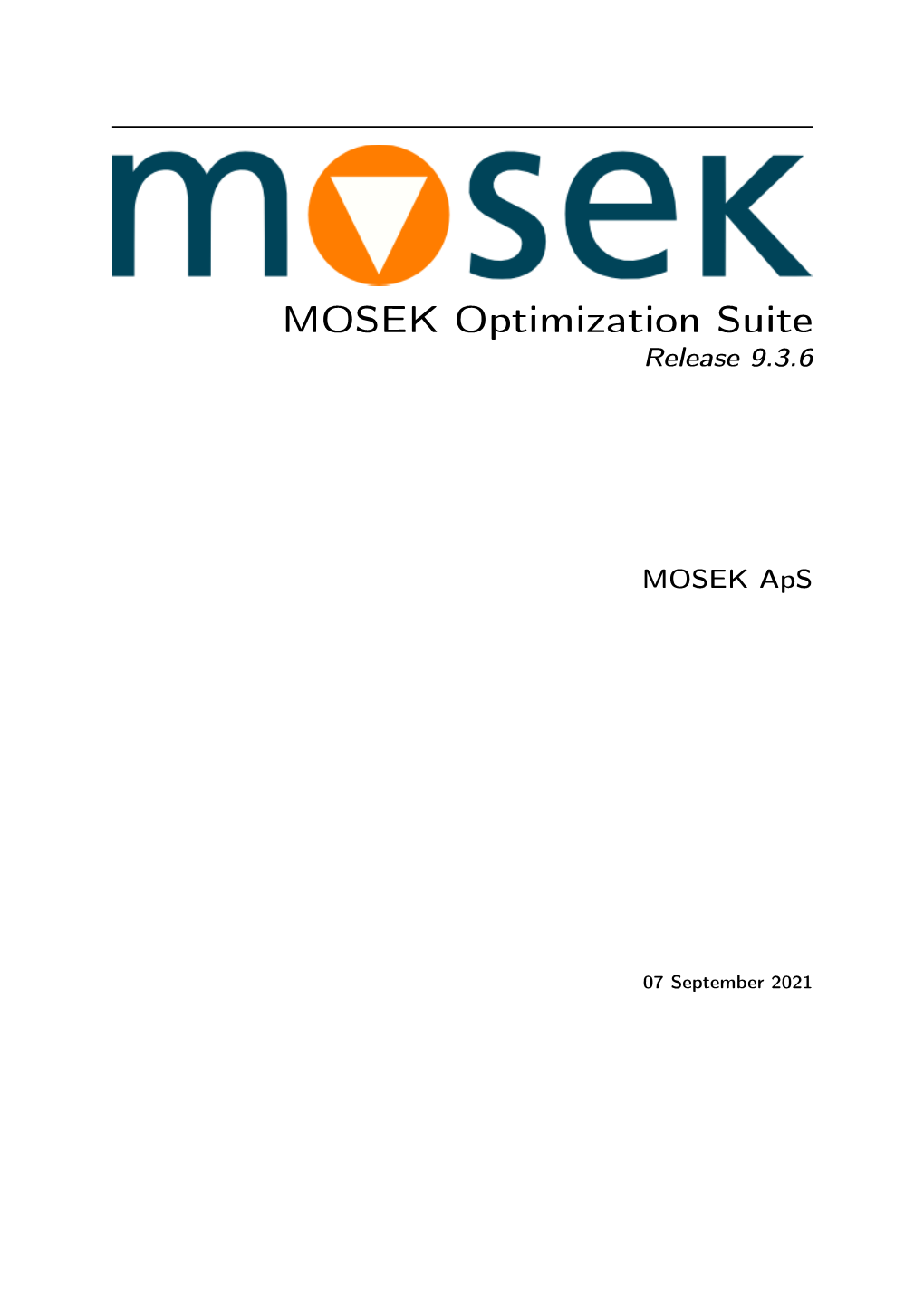 MOSEK Optimization Suite Release 9.3.6