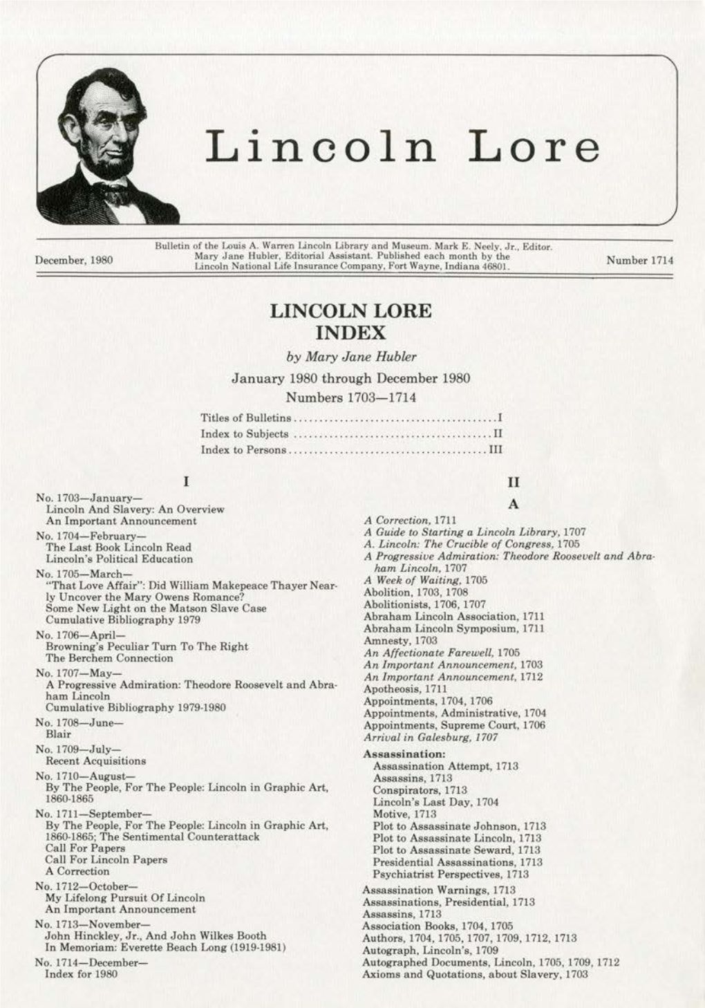 Lincoln Lore