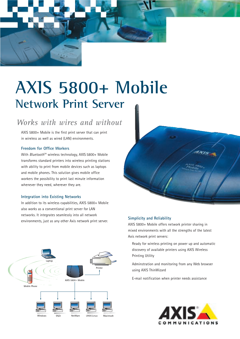 AXIS 5800+ Mobile Network Print Server