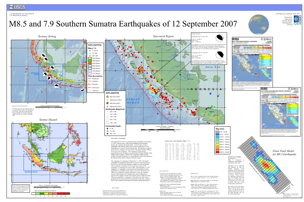 Tectonic Setting Seismic Hazard Epicentral Region Finite Fault