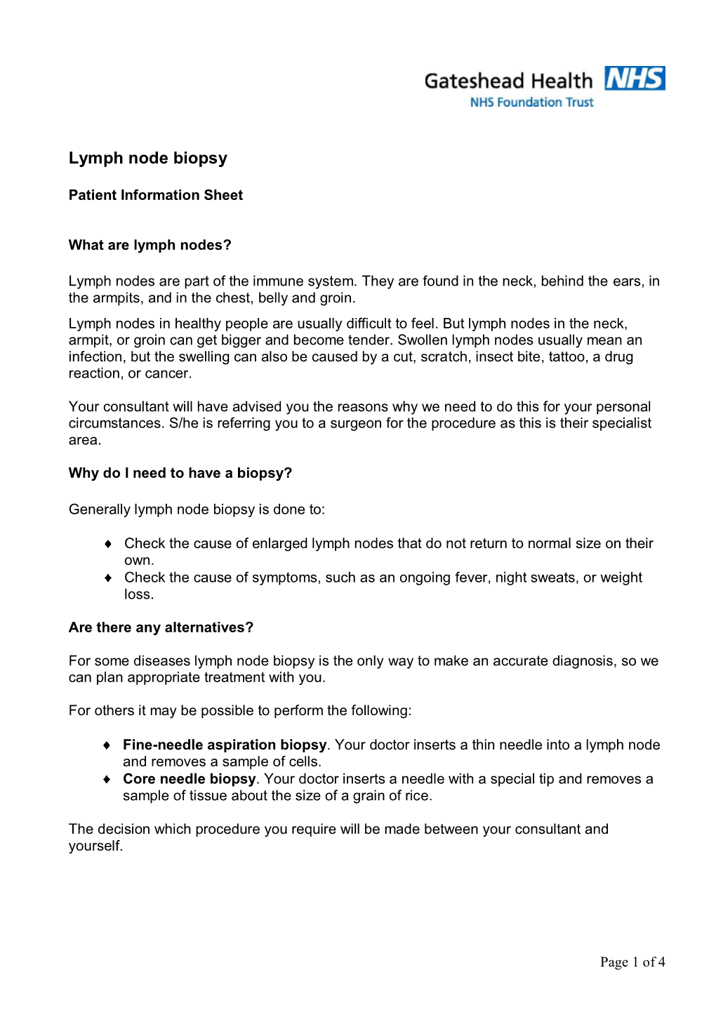 Lymph Node Biopsy