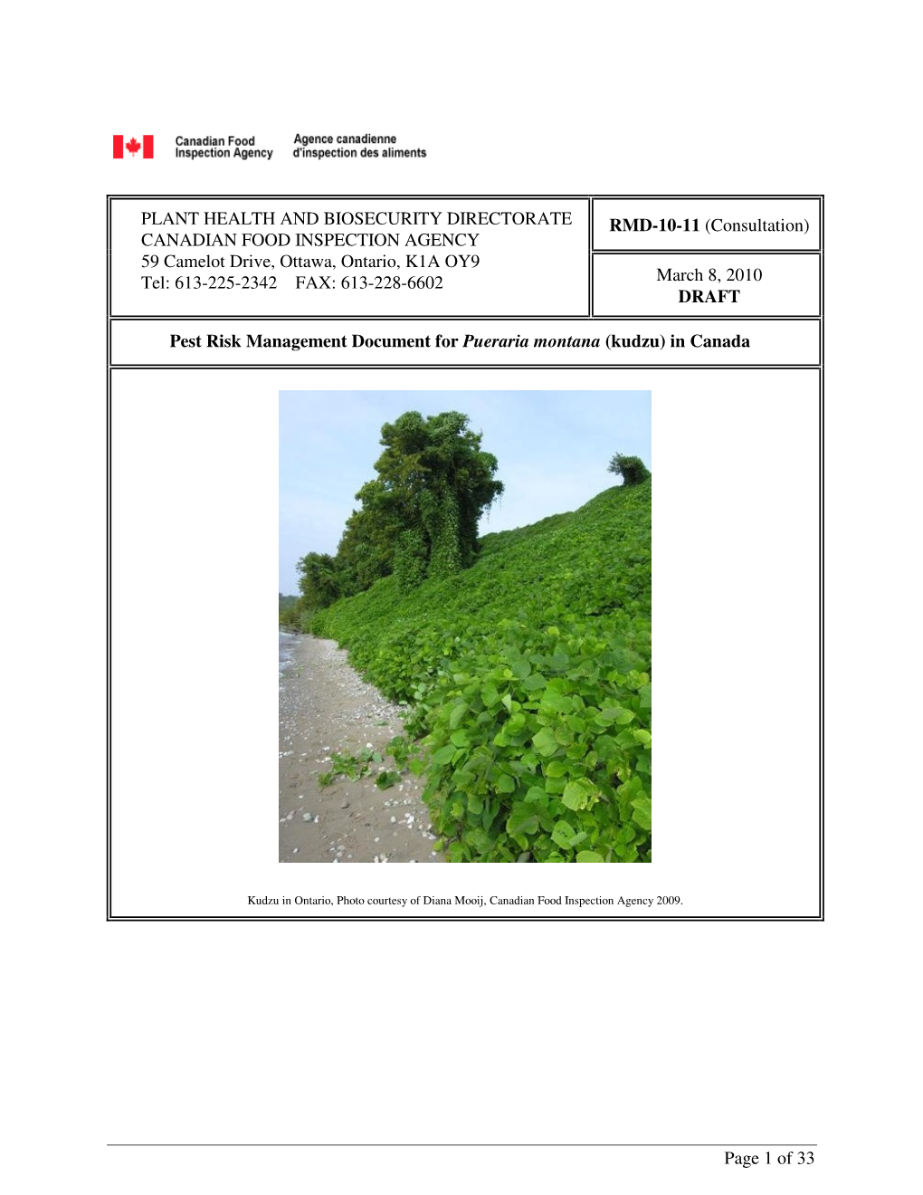 Page 1 of 33 RMD-10-11 (Consultation) PLANT HEALTH