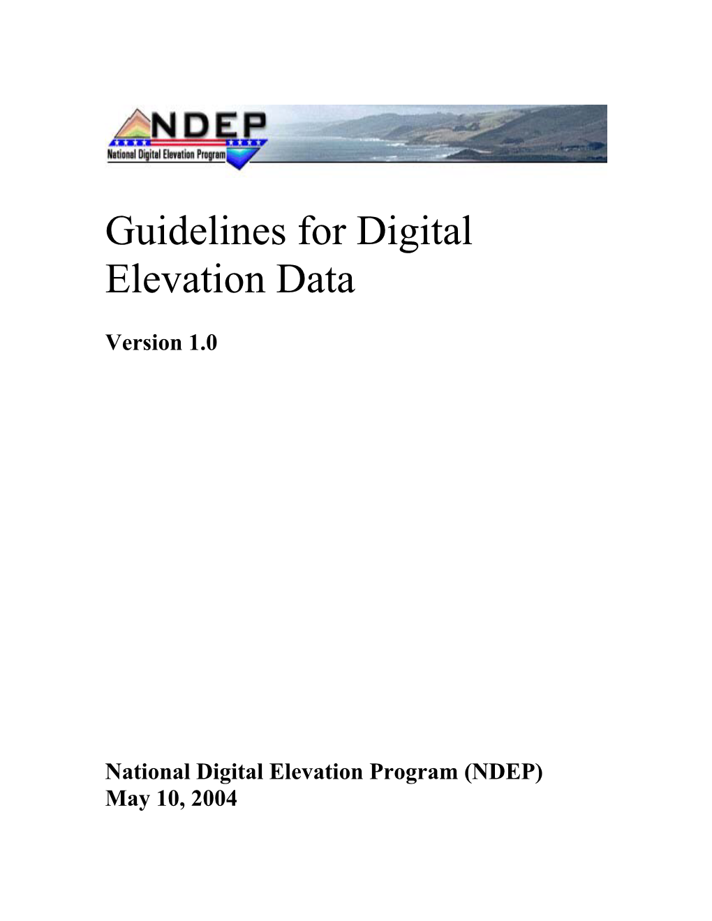 Guidelines for Digital Elevation Data