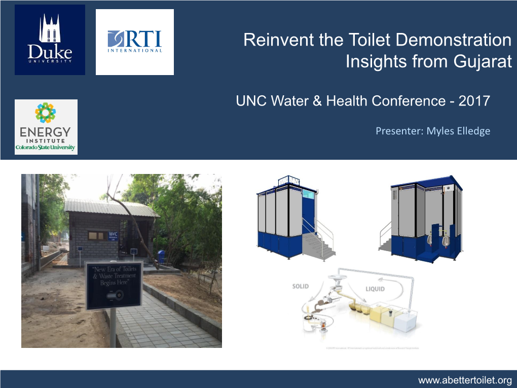 Reinvent the Toilet Demonstration Insights from Gujarat