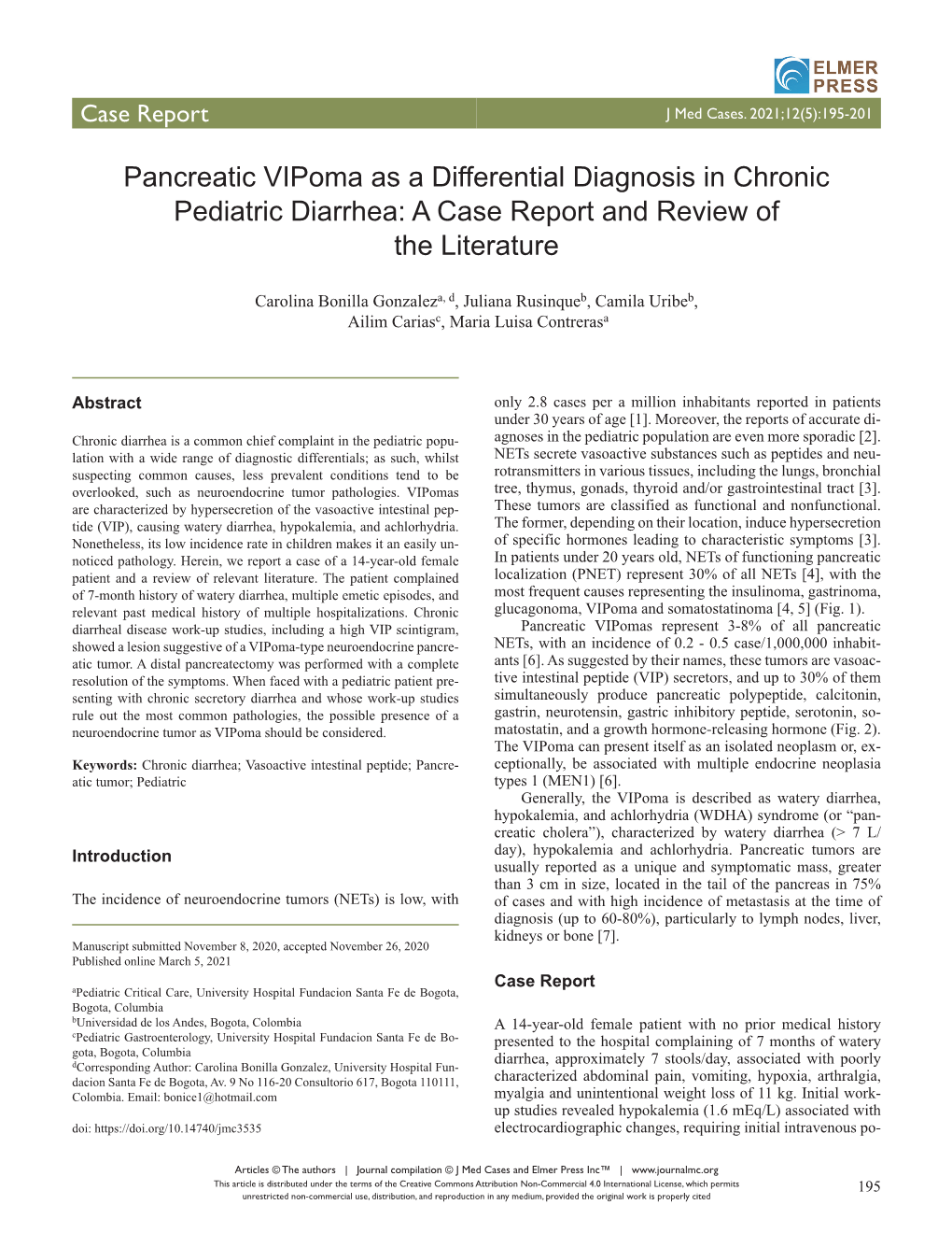 Pancreatic Vipoma As a Differential Diagnosis in Chronic Pediatric Diarrhea: a Case Report and Review of the Literature