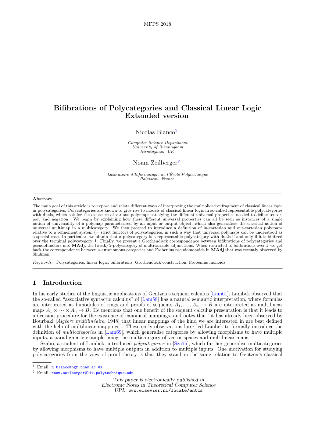 Bifibrations of Polycategories and Classical Linear Logic Extended Version